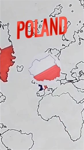 Poland flag map drawing and location in world map #art #geographythroughmaps #drawing