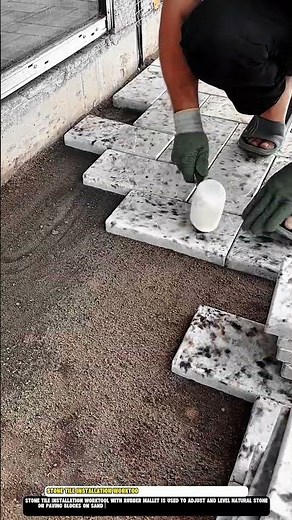 Stone Tile Installation Worktool with Rubber Mallet for Flat Surface