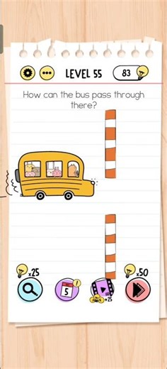 How can bus pass through there? | Brain test level 55