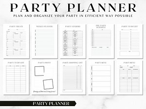 Printable Party Planner Checklist, the Perfect Party Planner, Party Planner Organizer, Blank Party Planner, Party Planner | ULTIMATE BUNDLE - Etsy