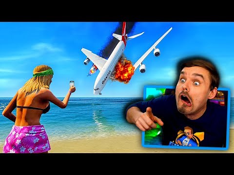 A380 CRASH LANDING in GTA 5 after Mid-Air Collision! (OMG!)