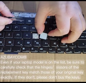 Replacement Keycaps Keys Scissor Clips Hinge for MSI MS-16J6 MS-16J9 MS-16JA MS-16JB MS-16JC MS-16JD MS-16K2 MS-16K3 MS-16K4 MS-16K6 MS-16K7 (Space Bar Keycap& Hinges, Pls Check Hinges)