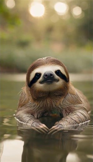 Cutest Sloth caught having a bath #shorts #sloth