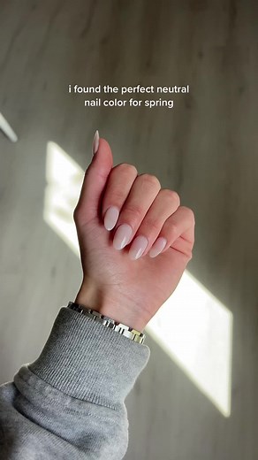 Spring Neutral Nail Colors: Funny Bunny Almond Nails