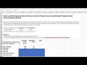 Compute total job cost and product cost - multiple predetermined overhead rates (E2-5)