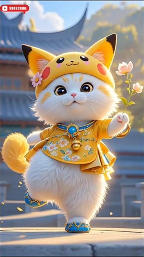 Pikachu Cat Dance | Cutest Yellow Kitty Ever! ⭐