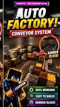 Minecraft Auto Factory Conveyor System! 😱 #minecraft
