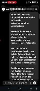 AI Chat GPT on the use of Geiger counters in crisis or disaster situations.