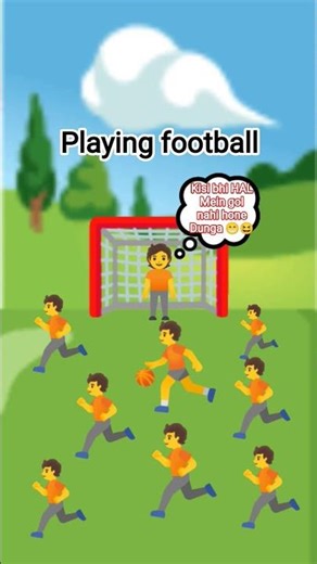 playing football with using emojis 🖼️+🥅+🟩+🧍+⛹️+🏃