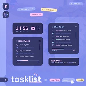 Tasklist Widget — Pomodoro Coworking Timer and To-do List for Streamer & Chat | Twitch Streamelements OBS - Etsy Canada