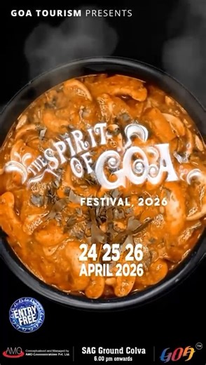 Get ready for an unforgettable experience at the Spirit of Goa Festival 2025 to be held on 24th, 25th & 26 April, 2026 on SAG Football ground Colva, Goa! This iconic celebration will showcase the best of Goan cuisine, exhilarating home grown spirits derived not only from cashew, but also from coconuts, barley, cereals and the best botanicals. Accompaniments include a world-class entertainment lineup. Set against a backdrop of digital magic and vibrant cultural performances, this festival is a mu