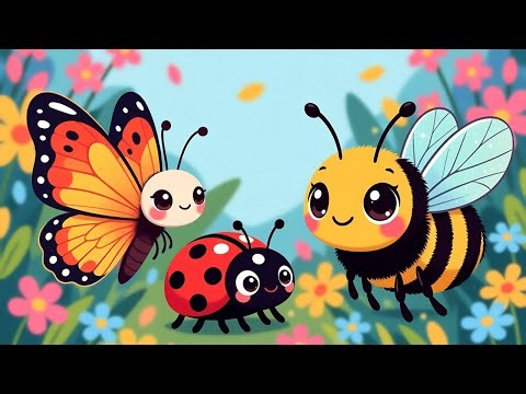 Butterfly 🦋 Ladybug 🐞 Bumblebee 🐝 | Fun Cartoon Rhymes for Kids ‪@minimagic-d1k‬