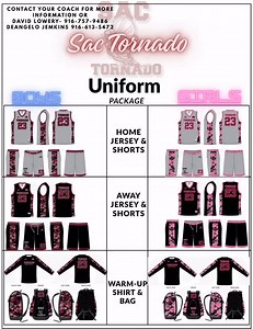 New 2025-2026 season uniform package | Sac Tornado