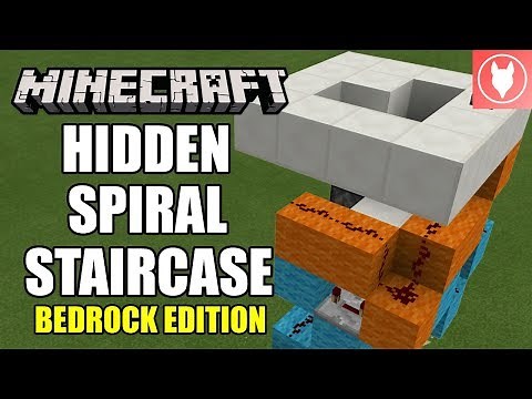 Minecraft Bedrock - Hidden Spiral Staircase Tutorial ( Xbox / MCPE / Windows 10 / Switch )