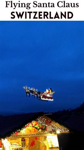 ❓Where to see Flying Santa fly for Free? 🎅 Comment 'Location' and I will send you the exact place to your DM Other Details: When: 21st November - 24th December Daily at 5PM, 6PM and 7PM Additional flight on weekends at 4PM! Make sure to go early as it gets quite busy! 10 minutes before Santa Show head to the balcony on the 1st floor to get the best spot! 🍷Enjoy a glass of wine and Cheese Fondue while watching this unique show from the local Christmas Market! 🌭 #santaclaus #christmaslights #ch