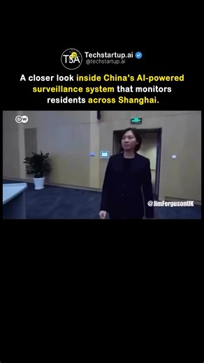 AI | Tech | Business on Instagram: "China’s AI-powered surveillance system tracks millions of residents in Shanghai in real time. This is what large-scale surveillance looks like when artificial intelligence is combined with state control. Shanghai operates a system known as Skynet a vast network of millions of cameras equipped with facial recognition AI. These cameras continuously monitor public spaces, identifying individuals, tracking movements, and linking faces to centralized databases. Acc
