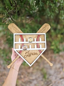 Personalized Wooden Baseball Ring Display || Ring Display || Custom Name & Number || Baseball Ring Holder || Athlete Gift || Team Awards - Etsy