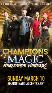 Join us at Smart THIS Sunday, March 10th at 7pm for an unforgettable experience with Sam Strange and the rest of the Champions of Magic! 🎩✨ Get your tix! 👉 https://bit.ly/4c7p7Kw | Smart Financial Centre at Sugar Land
