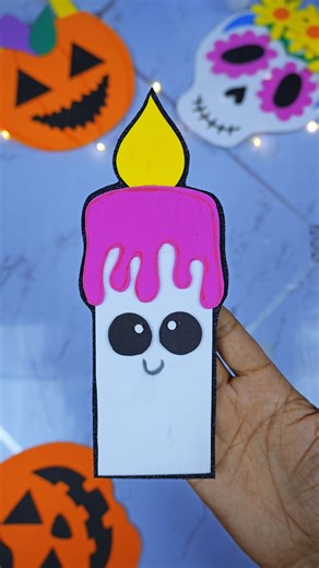23K views · 110 reactions | Make your Halloween decor glow with this cute foam sheet candle craft!  Perfect for kids and beginners, this smiling spooky candle brings color, fun, and a touch of Halloween magic to your home ️✨ #DIYHalloween #FoamCraft #HalloweenCandle #Halloween2025 #fblifestyle | Creative Art & Craft Ideas | Facebook