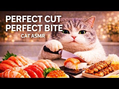 Perfect Cut, Perfect Bite | Chubby Cat ASMR Mukbang