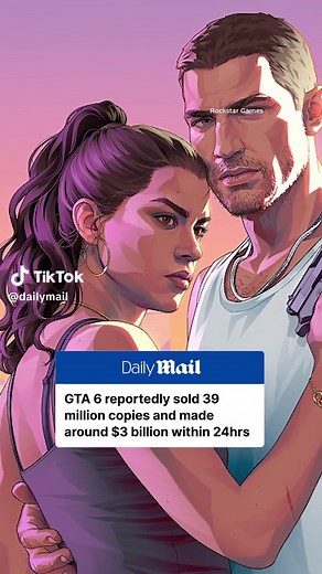 Preorders for GTA VI reportedly opened on June 25 and reached about 39 million copies within 24 hours, bringing in roughly $3 billion in sales. Rockstar Games and Take-Two have not confirmed any official sales figures for GTA 6. The numbers appear to come from social media speculation rather than verified financial reports. #GTA #gaming #rockstargames