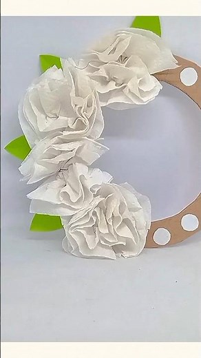 Easy Tissue Paper Flower Wall Hanging 🌸 | DIY Craft Idea #shorts