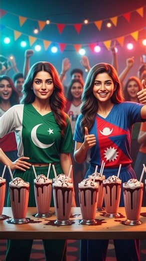 Chocolate Milkshake Challenge💥 | Pakistani vs Nepali Girl Competition #milkshake #challenge #shorts