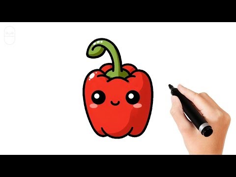 How to Draw a Cute Red Pepper 🌶️ Step-by-Step Tutorial