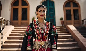 Mexican woman in traditional Mexican clothing.