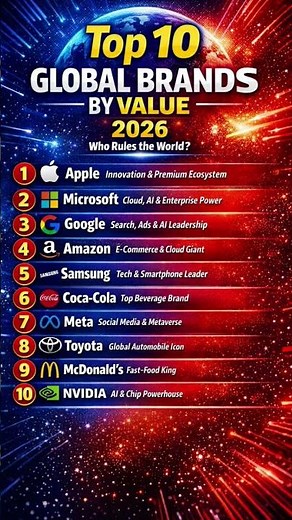 Top 10 Global Brands by Value | World’s Most Valuable Brands 2026 #globalbrand #worldbrand #brand