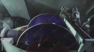 Cable production in a modern factory. Multi-core cable production in a factory, multi-core cable weaving process