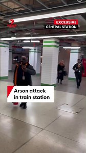 An arsonist has set fire to warning signs inside Sydney's Central Station. Staff armed themselves with fire extinguishers to put them out. The firebug vanished before police arrived and remains on the run. #fire #arson #train #central #sydney | 7NEWS Australia