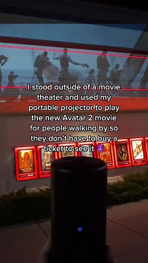 Avatar 2 Movie Night with a Portable Projector at the Movie Theater