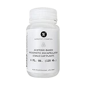 Narrative Cosmetics Acetone-based Prosthetic Encapsulator and Bald Cap Plastic for Creating Prosthetics and Bald Caps, Edges Dissolve with Acetone, 4 Fl Oz (120ml)