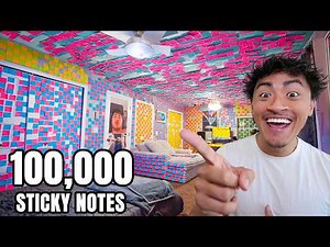I FILLED His Room with 100,000 STICKY NOTES *REVENGE PRANK*