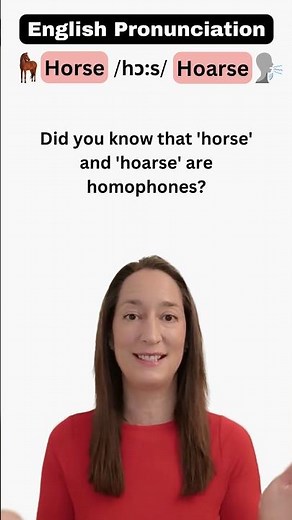 How to pronounce HORSE and HOARSE #homophones