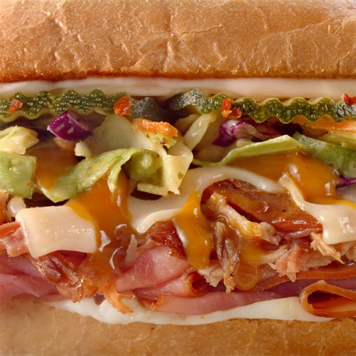 🔥BBQ CUBAN IS BACK🔥 Get ready for some slow-smoked pulled pork, honey ham, melted Swiss, spicy pickle chips, chipotle slaw, golden BBQ sauce, and mayo. | Firehouse Subs