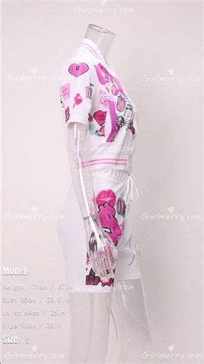 Girlmerry Casual plus-size slight stretch button letter print pocket short set Wholesale DA007359