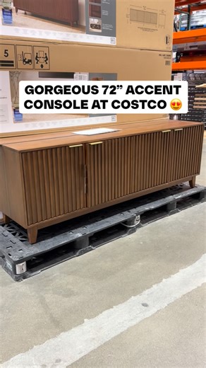 🛋️ Bayside Furnishings Collin 72” Accent Console is at Costco and it’s one of those pieces that instantly makes a room feel more pulled together 😍 The warm wood tone, fluted detailing, and clean lines give it that elevated look that works just as well in a living room as it does in a dining space or entryway 🤍 $449.99 #costcofinds #homefinds | Costco Buys