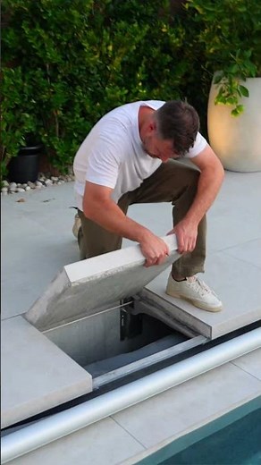 How does an auto pool cover work? 👀 #pool #poolcover #backyardpool