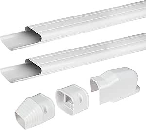 Air Jade 3" 7.5 Ft AC Decorative PVC Line Set Cover Kit, Heavy Duty Tubing Cover Set for Mini Split, Heat Pumps and Central Air Conditioner