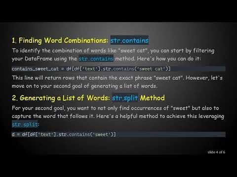 How to Efficiently Find Words and Word Combinations in Pandas DataFrames