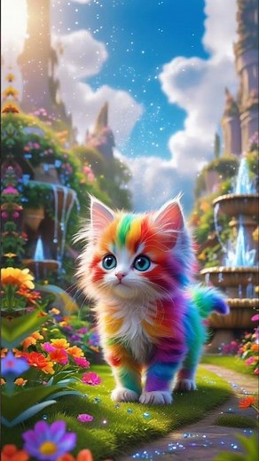 rainbow cat 🐱🌈 #catvideos