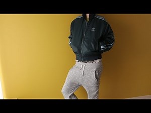 Adidas vintage blue nylon bomber jacket with nice sweatpants