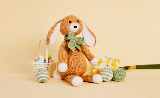 Knit an adorable Easter bunny with our free pattern
