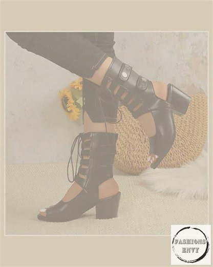 Chic Lace-Up Block Heel Sandals
