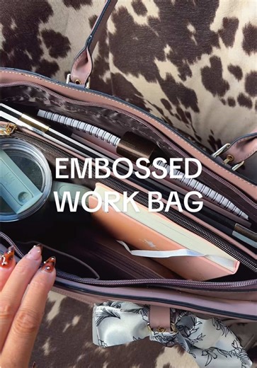 This gorgeous embossed work tote bag is a must have!! #worktote #worktotebag #bagsforwomen #laptopbag