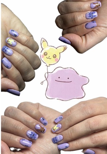 Cute Ditto-Inspired Nail Art Ideas