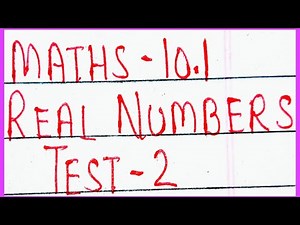 MATHS 10|| CHAPTER 1|| TEST 2