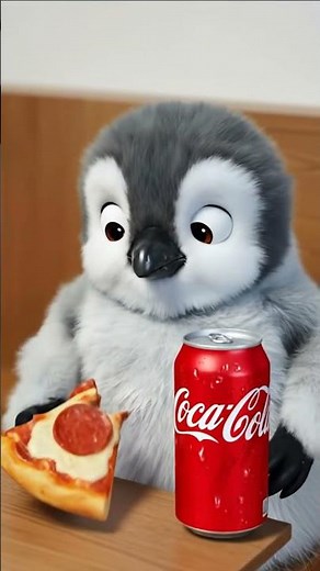Piko Enjoys Pizza, Coke and Ice Cream | Cute Penguin Funny Animal Videos